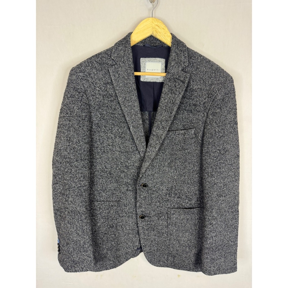 Bugatti Mens Grey Wool Blend Silk Sports Jacket Blazer Men 40 EU 50 Germany
